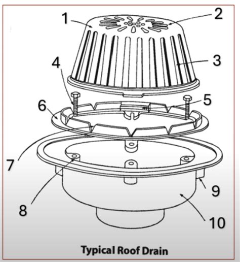 TYPICAL ROOF DRAIN Diagram | Quizlet