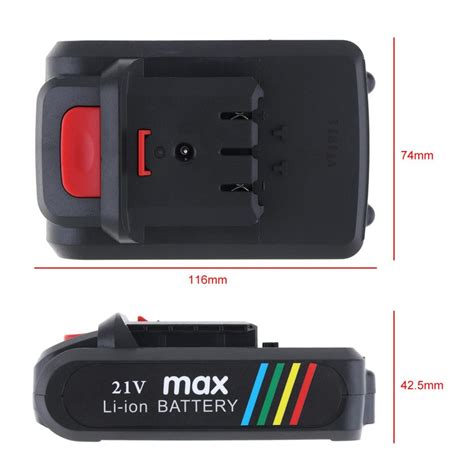 Universal 21v Max 5x2000mah Li Ion Rechargeable Battery With Flat P