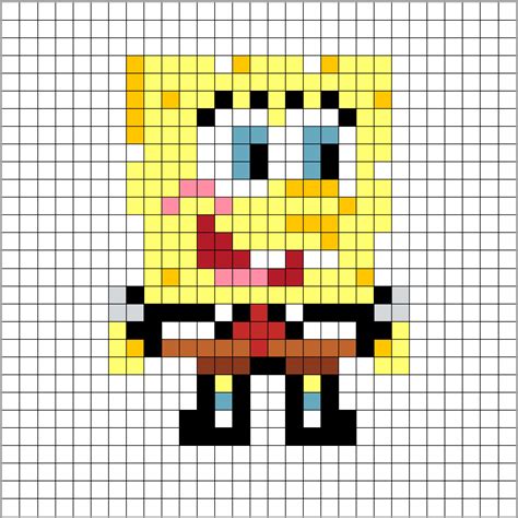 Bob Sponga Pixel Art Dibujos En Cuadricula Cuadricula Para Dibujar