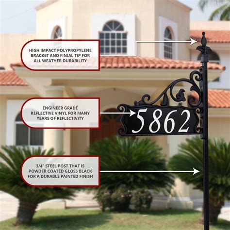 The Boardwalk Double Sided Reflective 911 Home Address Sign For Yard Address America