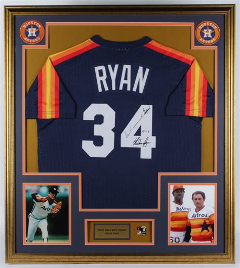 Nolan Ryan Signed 33x37 Custom Framed Jersey Display Inscribed "Don't ...