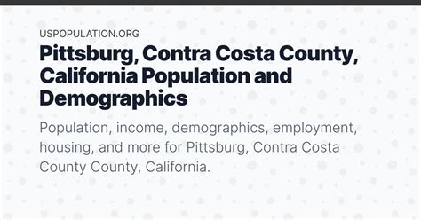 Pittsburg, Contra Costa County, California Population | Income ...