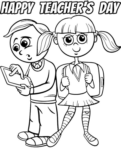 Pupils coloring page for Teachers Day - Topcoloringpages.net