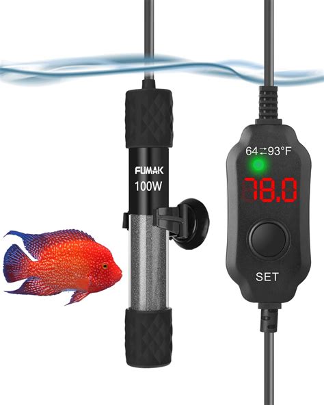 Kulife Fumak W Adjustable Aquarium Heater Super Short Submersible