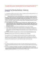 Maximize Tax Savings With Corporate Tax Planning Handbook Course Hero