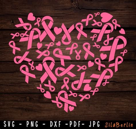 Dripping Heart Svg Breast Cancer Pink Ribbon Svg Awareness Etsy Images