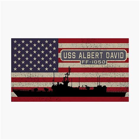 USS Albert David FF 1050 Frigate Ship USA American Flag Gift