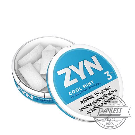 Cool Mint Flavored ZYN Nicotine Pouches 3mg Tobacco Free