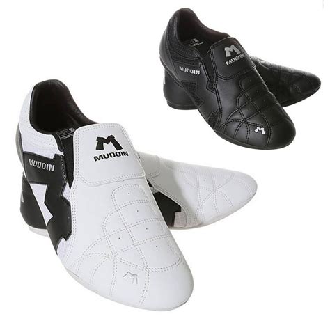 Mudoin Taekwondo Shoes White Black Kick Tkd Sparring Competition Pivot