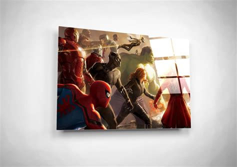 Avengers Endgame Print, Movie Scene Wall Art, Marvel Fan Gift, Glass ...