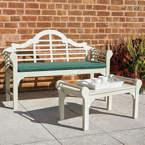 Lutyens Style Bench Forest White | YouGarden