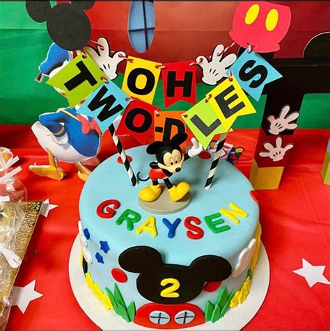 Mickey Mouse Cake Topper Oh Twodles Birthday Cake Topper Birthday