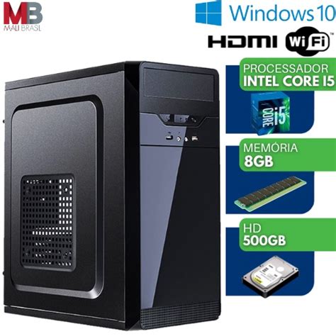 Computador Desktop Intel Core I5 Hdmi 8GB HD 500GB Wifi Pc Windows