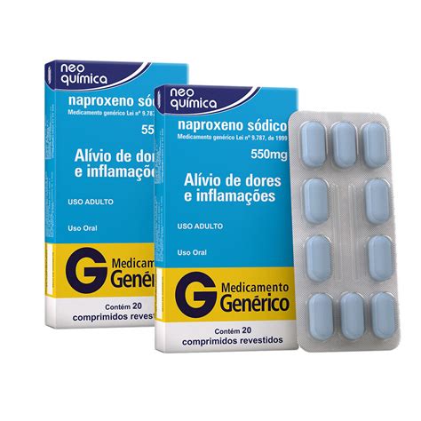 Kit 2 Naproxeno 550mg Neo Química Genérico Com 20 Comprimidos