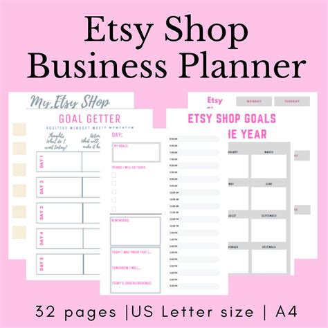 Etsy Shop Business Planner Business Planner Printable Etsy Etsy