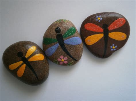 Dragonflies Painted Rocks Rock