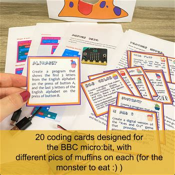 feed  monster bbc microbit coding task cards game programming revision