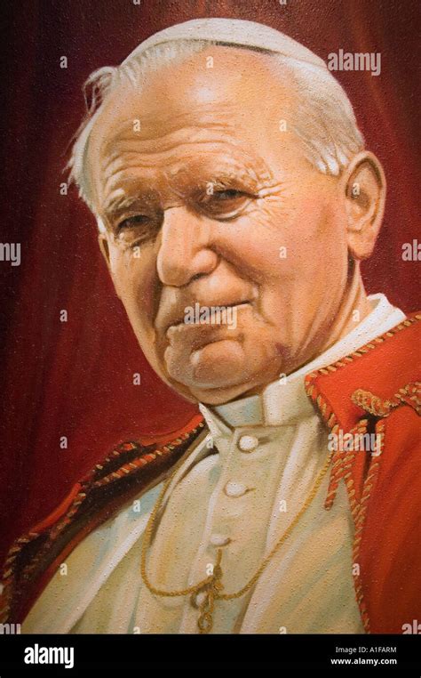 Painting of Pope John Paul II head of Roman Catholic Church 1920-2005 ...