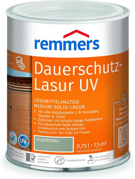 Remmers Dauerschutz Lasur Uv Silbergrau Liter Holz Uv Schutz F R