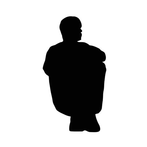 Black Silhouette Man Sitting 26616348 Vector Art at Vecteezy