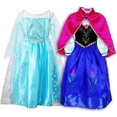 Deux Robe Elsa Anna D Guisement Reine Neiges Deux Robes Costume De