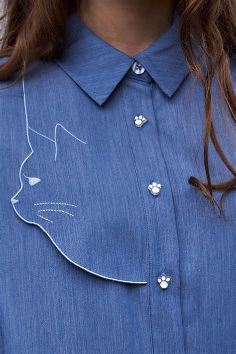 Pin By Inga On Feline Design In Cut Shirt Designs Denim Shirt