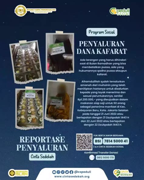 Bantuan Penyaluran Dana Kafarat Kepada 60 Penerima Manfaat Di Kebayoran