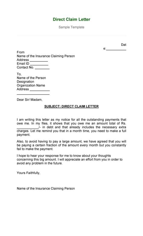 49 Free Claim Letter Examples How To Write A Claim Letter