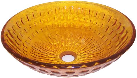 Above Counter Glass Vessel Basin Amber