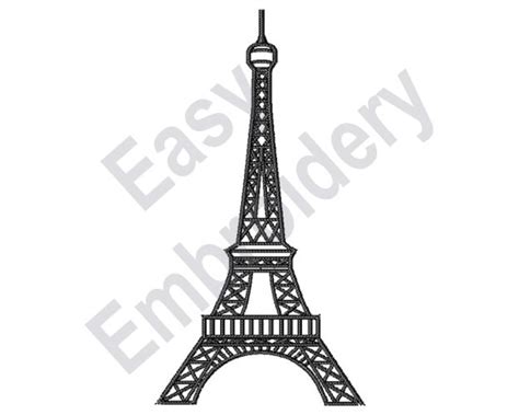 Eiffel Tower Machine Embroidery Design Paris Embroidery Etsy