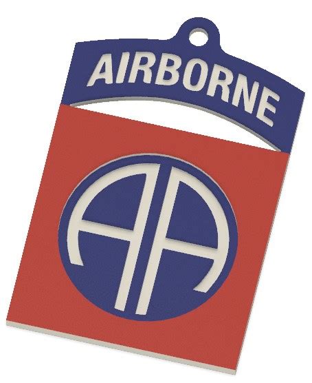 82nd Airborne Div Patch Keychain By 3d Ideation Download Free Stl