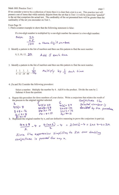 Math 1001 Practice Test Math 1001 Studocu