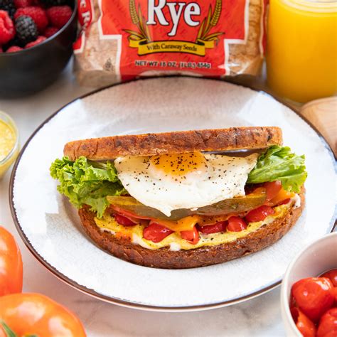 Veggie Breakfast Sandwich on Rustic Rye • Turano Baking Co