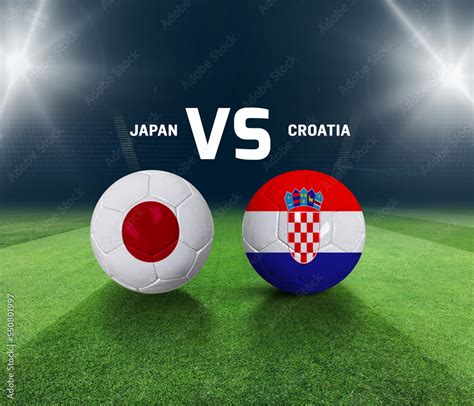 Soccer matchday template. Japan vs Croatia Match day template. 3d ...