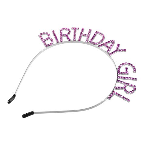 Birthday Girl Headband Tiara for Women Girl Rhinestone Happy Birthday