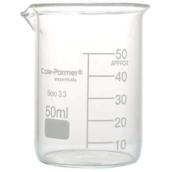 Cole Parmer Essentials Low Form Beaker Glass 20 ML 12 PK From Cole