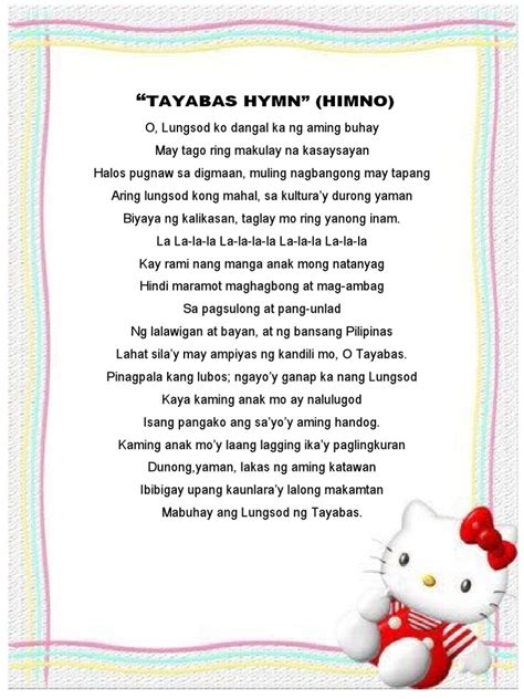 TAYABAS HYMN and Calabarzon March | PDF