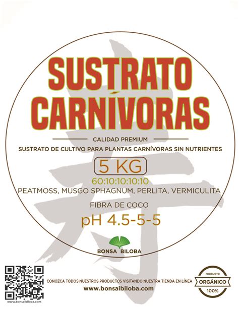 Sustrato Premium Para Plantas Carnívoras De 5 Kg 寿BONSAI BILOBA MÉXICO寿