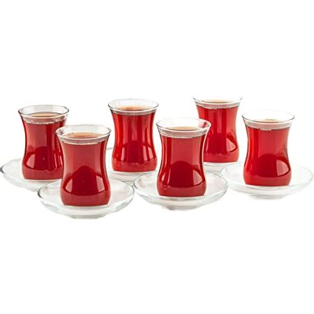 Amazon Turkish Tea Glasses And Saucers Set Pieces Arabic