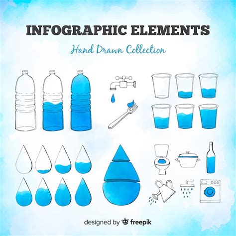 Premium Vector Colorful Set Of Hand Drawn Infographics Elements