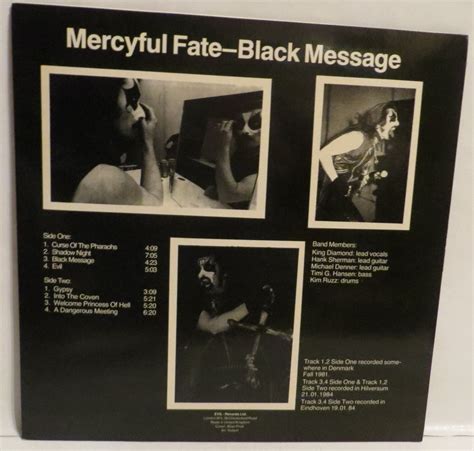 Mercyful Fate Black Message Black Vinyl Lp