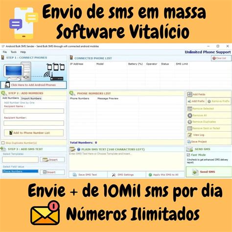 Envio De Sms Em Massa Software Vitalício 2024 Pc Android Outros DFG