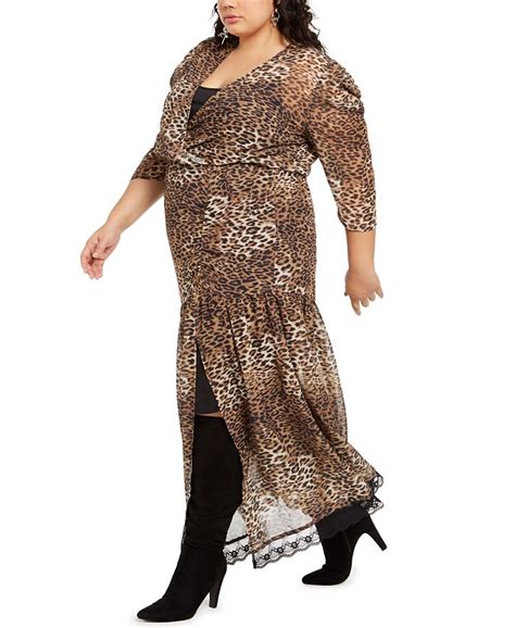 Ny Collection Plus Size Leopard Print Maxi Dress Macys