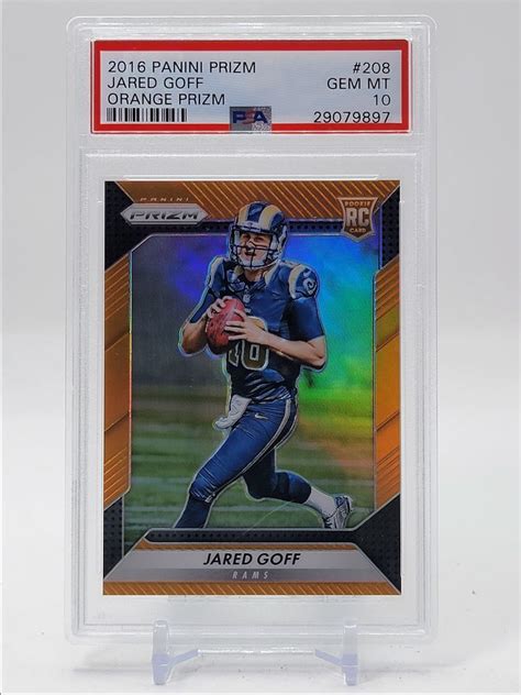 Jared Goff Panini Prizm Rookie Orange Rams Rc Psa Q Ebay