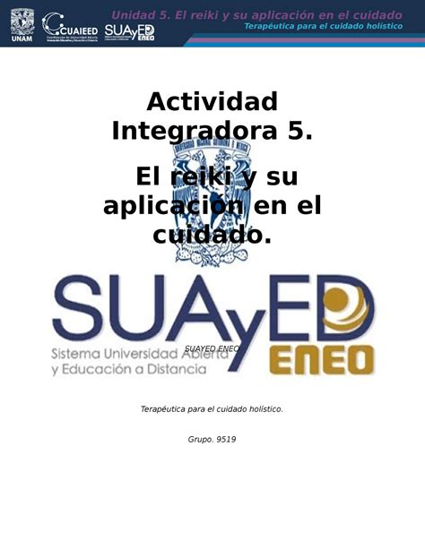 Unidad 5 el uso del reiki Terapéutica para el cuidado holístico