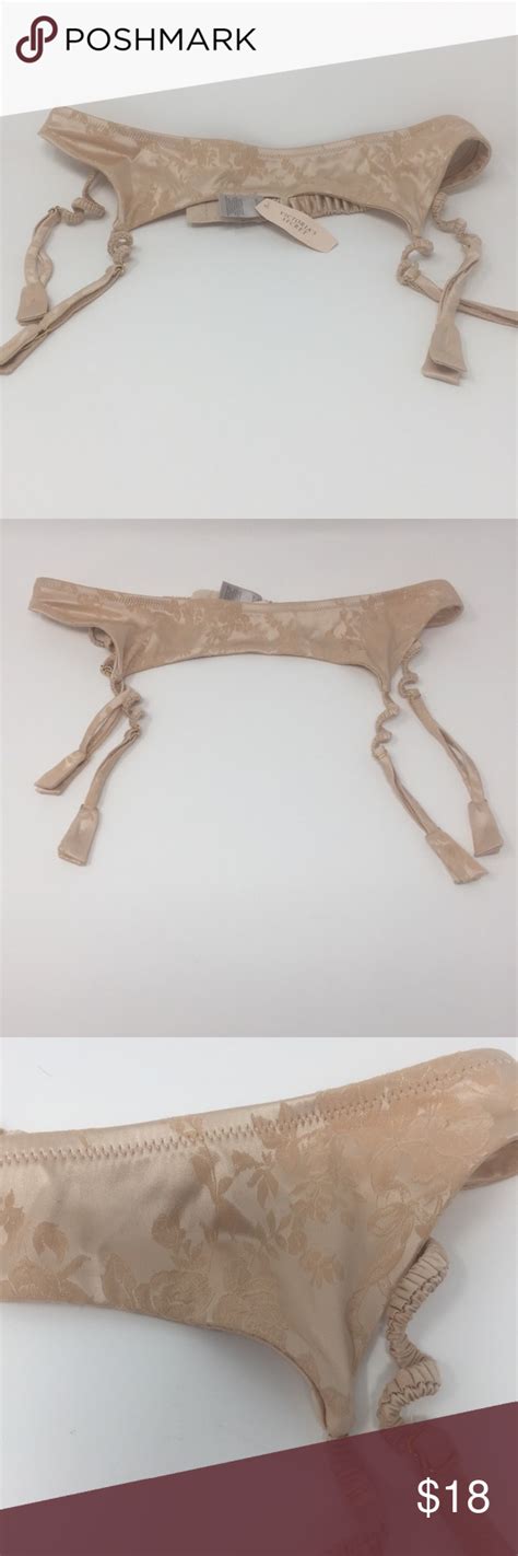 Victoria Secret Nude Floral Design Garter Belt
