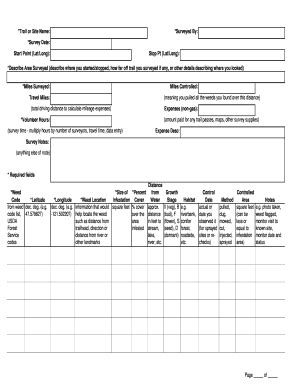 Fillable Online Your Kingcounty Trail Weedwatcher Survey Form Xlsx Fax