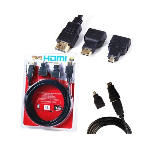 Cablu Video Hdmi Cu Mufe Adaptoare Micromini Hdmi 15m Tintomro