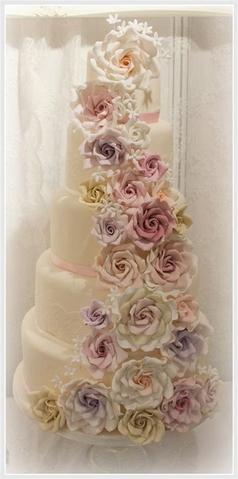 Rose Cascade 5 Tier Decorated Cake By Diane Hunt CakesDecor