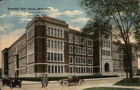 Riverside High School Milwaukee Wi Postcard